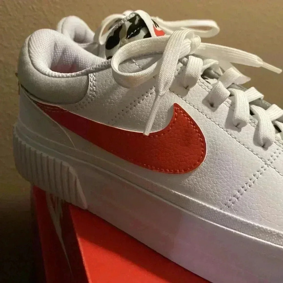 Nike Shoes Women Court Legacy Lift White Team Orange US Size 9 DZ5203-100 NIB - Picture 2 of 11